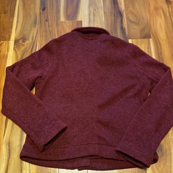 Girl’s Size L (10/12) Old Navy Burgundy Moto Jacket/Sweater-EUC - Picture 3 of 6